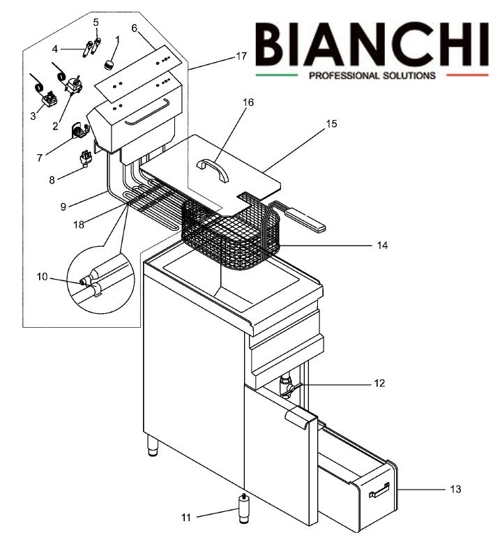 Esploso per ricambi friggitrice Fimar SFM13